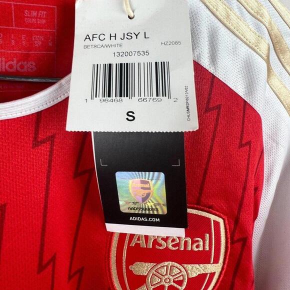 Arsenal FC Home Jersey 2023/24 Adidas Long Sleeve Shirt Red/White Size S NWT - Picture 6 of 7